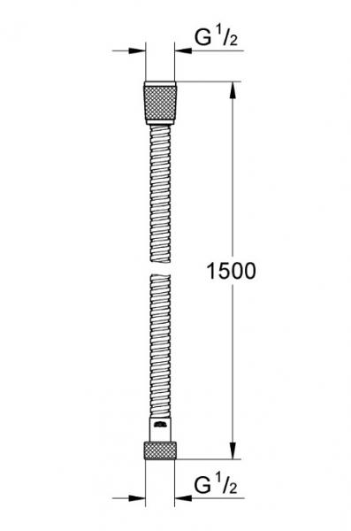 Grohe VitalioFlex bruseslange metal 1,5m - Mat sort