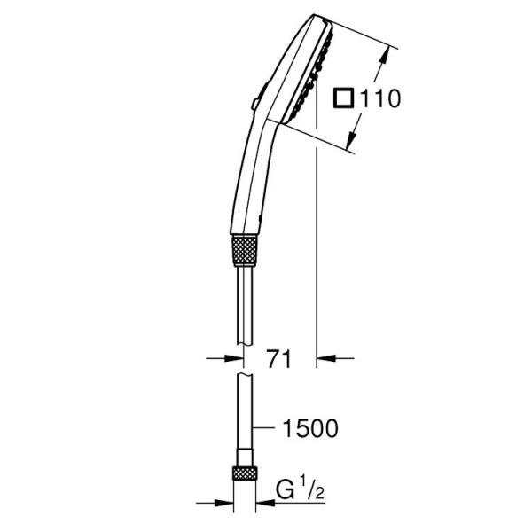 Grohe Vitalio Comfort 110 håndbruser 2 sprays inkl. bruseslange