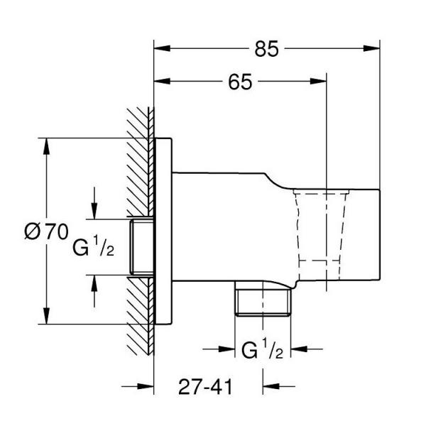 Grohe Vitalio Universal vægudtag m/bruseholder