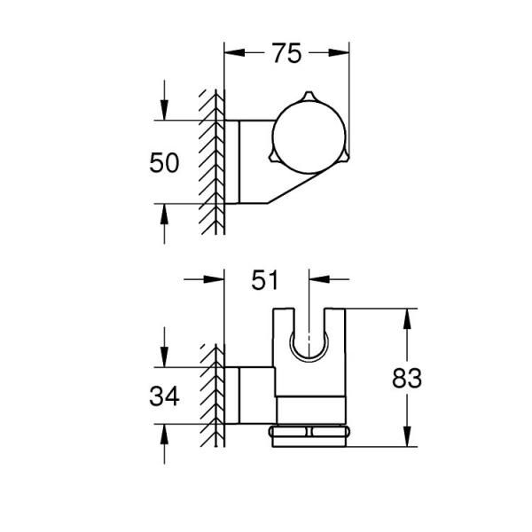 Grohe Vitalio Universal håndbruseholder til væg, justerbar