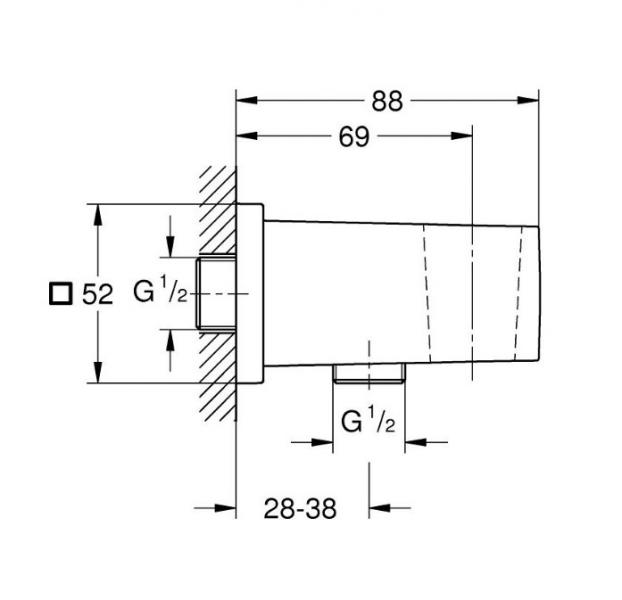 Grohe Euphoria Cube slangeudtag m/bruseholder - Krom