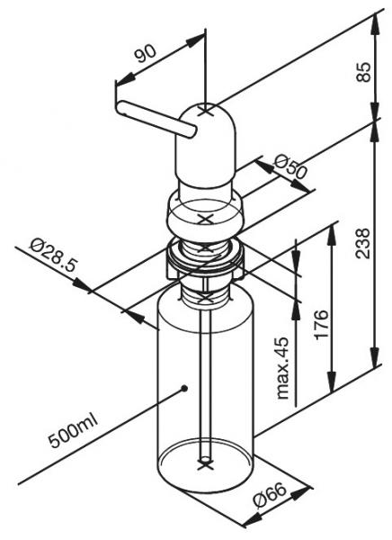 Damixa sæbedispenser - 90 mm dyse