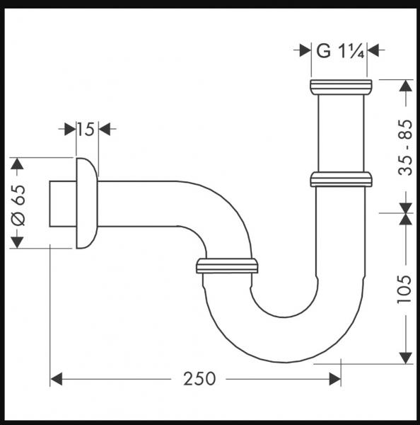 Hansgrohe vandlås 1 1/4 X 32 mm - Krom