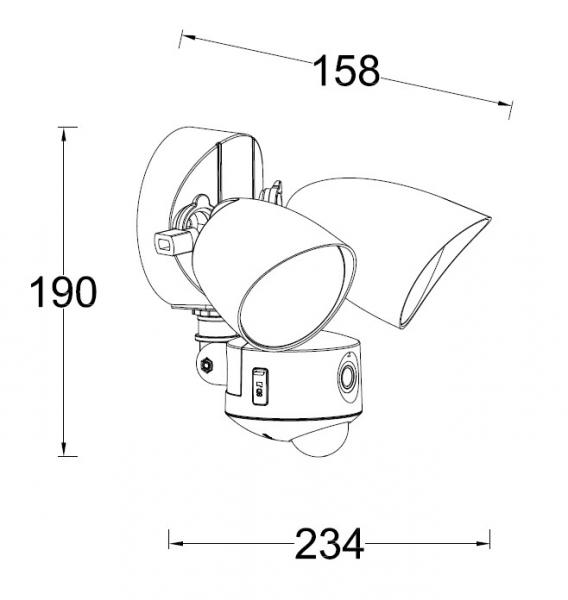 Lutec Security Draco udendørslampe m/kamera, lyd og sensor