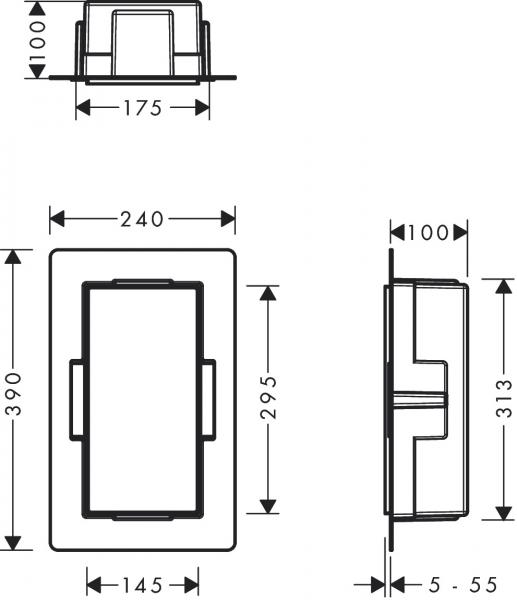 Hansgrohe XtraStoris indbygget hylde 300x150x100 - Mat hvid