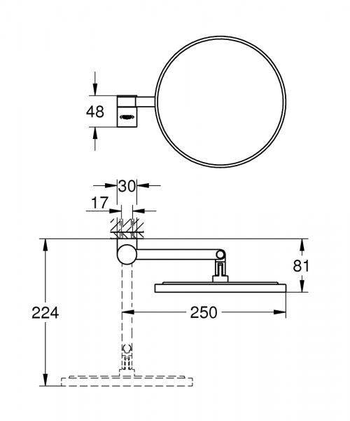 Grohe Selection kosmetikspejl - Børstet warm sunset