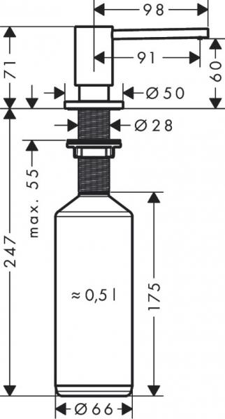 Hansgrohe A41 sæbedispenser - Steel