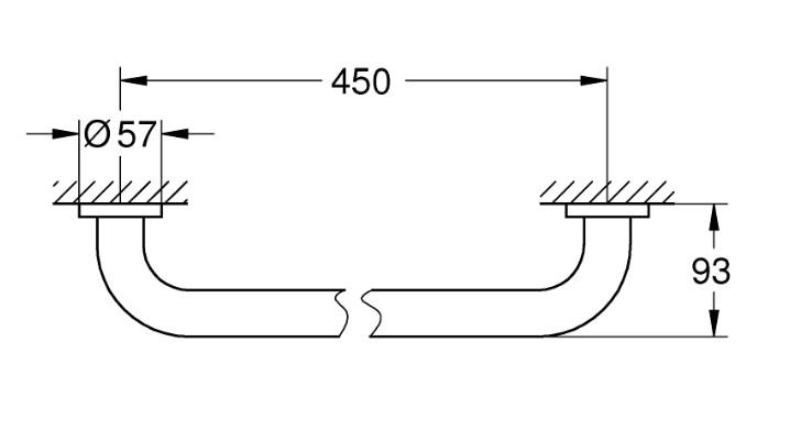 Grohe Essentials badekarsgreb - 450 mm - Supersteel