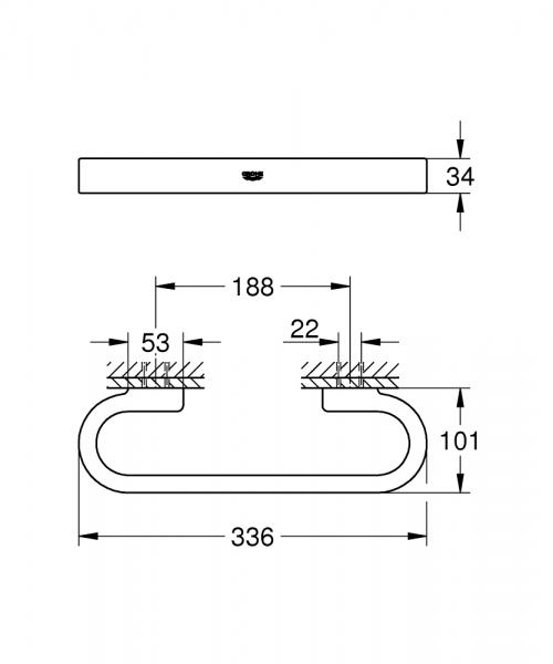 Grohe Selection badekarsgreb - Børstet hard graphite