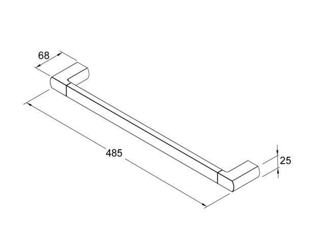 Gustavsberg Square håndklædestang 45 cm - Mat sort