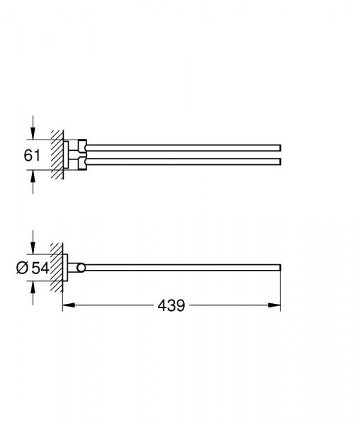 Grohe Essentials håndklædeholder - Poleret hard graphite