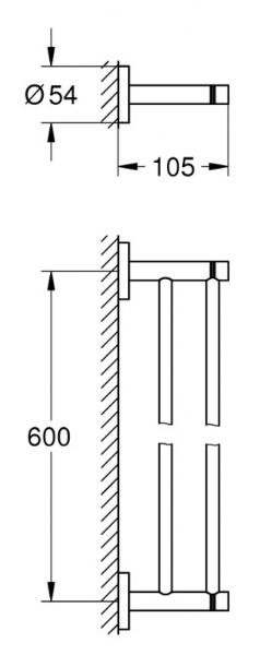 Grohe Essentials dobbelt håndklædestang 600mm - Krom