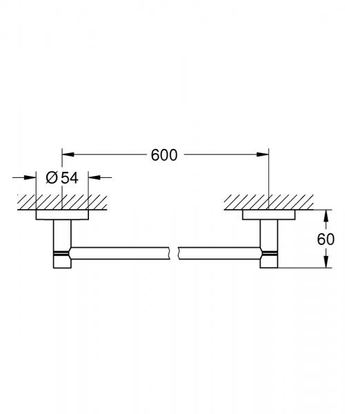 Grohe Essentials håndklædestang - 600 mm - Poleret hard graphite