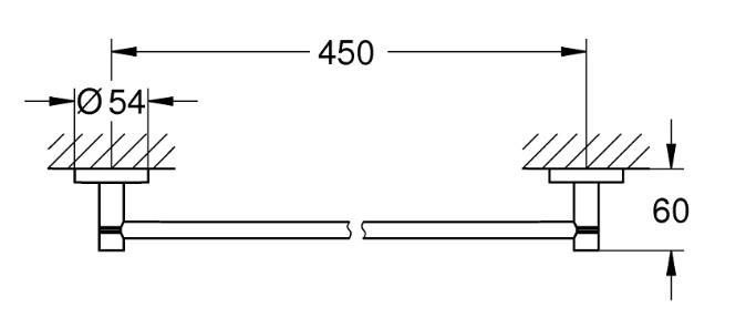 Grohe Essentials håndklædestang - 450mm - Krom