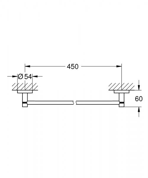 Grohe Essentials håndklædestang - 450mm - Poleret hard graphite