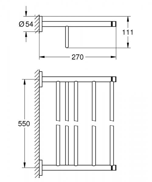 Grohe Essentials multihåndklædestang - 550 mm - Poleret hard graphite