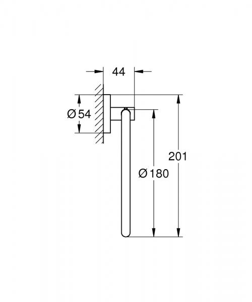 Grohe Essentials håndklædering - Poleret hard graphite