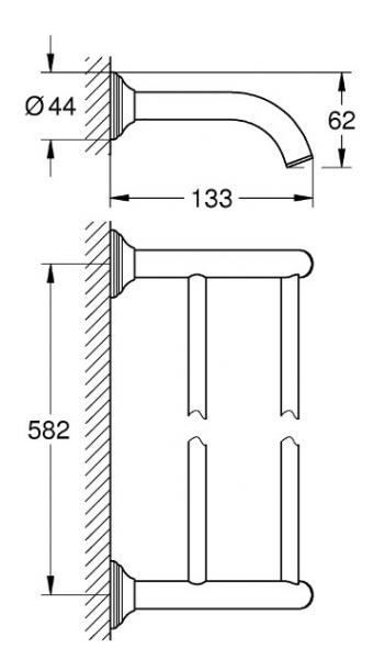 Grohe Essentials Authentic dobbelt håndklædestang - 582mm - Krom