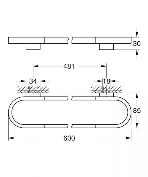 Grohe Selection håndklædestang - 600 mm - Poleret hard graphite