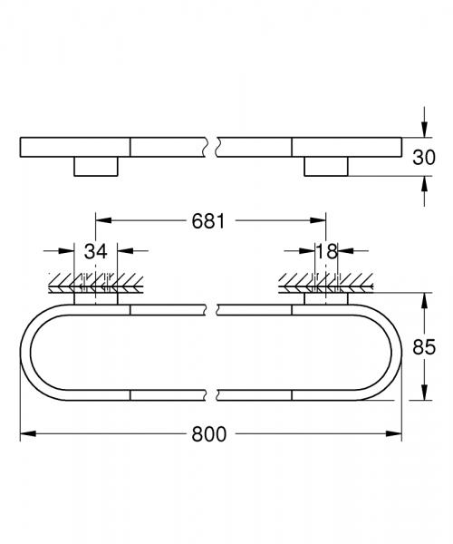 Grohe Selection håndklædestang - 800 mm - Børstet hard graphite