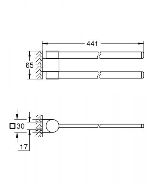 Grohe Selection håndklædeholder - 400 mm - Poleret hard graphite