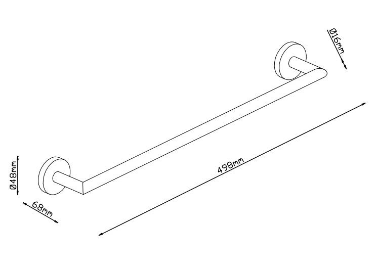 Lavabo Luna håndklædestang 450 mm - Mat sort