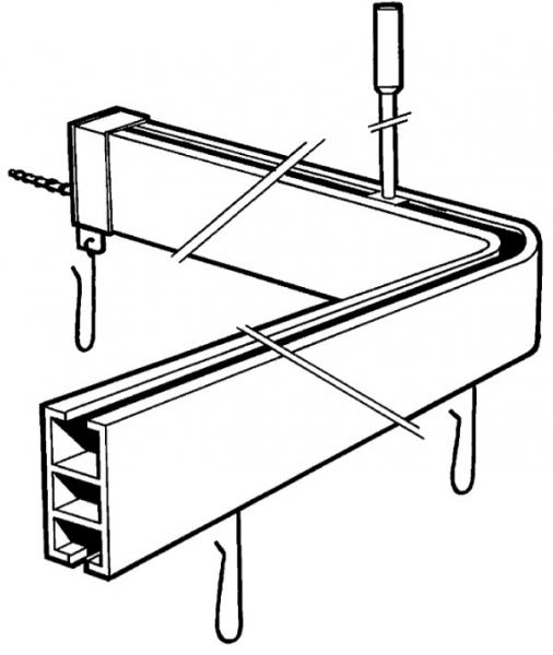 Van Der P Forhængsstang Profil5001 Flad skinne 15x33mm, 90x90cm m/loftstøtte - Hvid