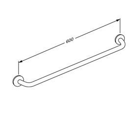 Outlet - Pressalit PLUS håndgreb 600 mm - Hvid - 1 stk. tilbage