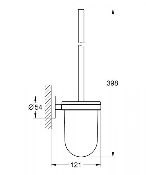 Grohe Essentials toiletbørste til væg - Poleret cool sunrise