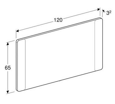 Geberit Option Square spejl m/lys i sider - 120 x 60 cm