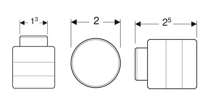 Ifö knopgreb m/riflet overflade - Sort