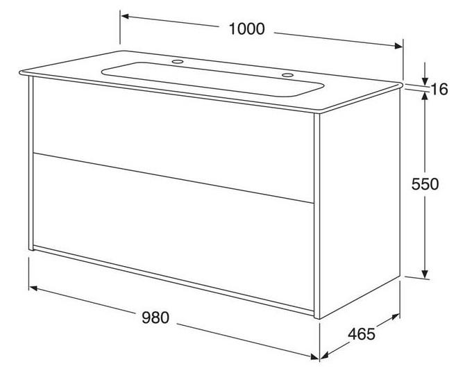Gustavsberg Artic 100 m&oslash;bels&aelig;t m/sort dobbeltvask - Fersken