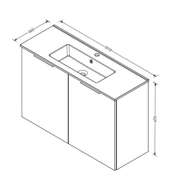 Sanibell Online 100 komplet mini badeværelsesmøbel - Flatpack - Bardolino eg