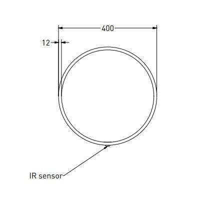 Sanibell Ink SP24 rundt spejl m/lys, varme og sensor Ø40 - Mat sort