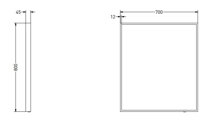 Sanibell Ink SP19 spejl m/lys, varme og sensor 70 x 80 cm - Mat hvid