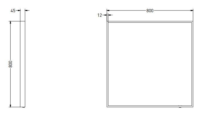 Sanibell Ink SP19 spejl m/lys, varme og sensor 80 x 80 cm - Mat sort