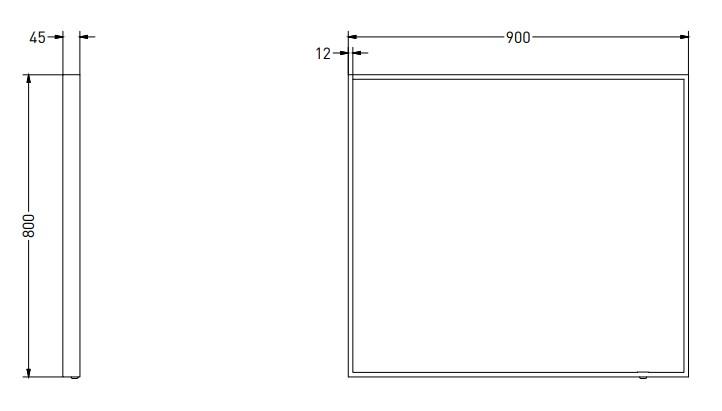 Sanibell Ink SP19 spejl m/lys, varme og sensor 90 x 80 cm - Mat hvid