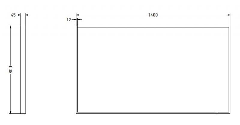 Sanibell Ink SP19 spejl m/lys, varme og sensor 140 x 80 cm - Mat hvid