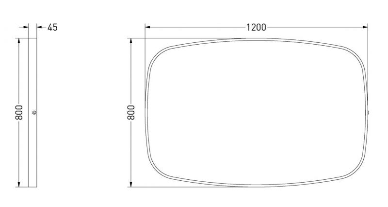 Sanibell Ink SP31 spejl m/lys, varme og sensor 120 x 80 cm - Mat hvid