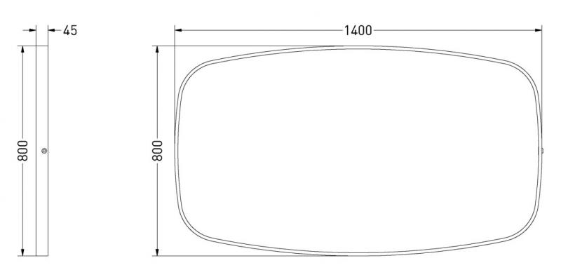 Sanibell Ink SP31 spejl m/lys, varme og sensor 140 x 80 cm - Mat hvid