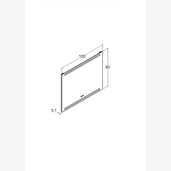 Dansani Level spejl m/LED og lysstyring - 100 cm