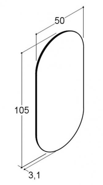 Dansani Corona ovalt spejl m/integreret lys 105x50 cm