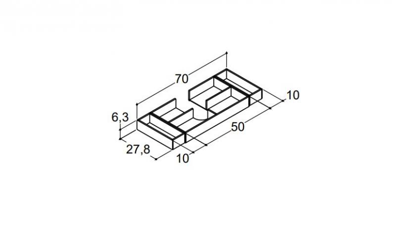 Dansani Mido komplet indretning til skuffe 80 x 44 cm - Eg