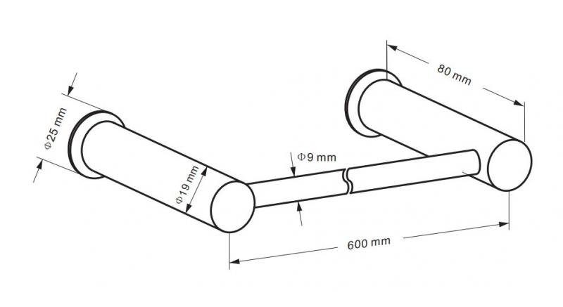 Cassøe håndklædestang 60cm - Børstet rustfrit stål