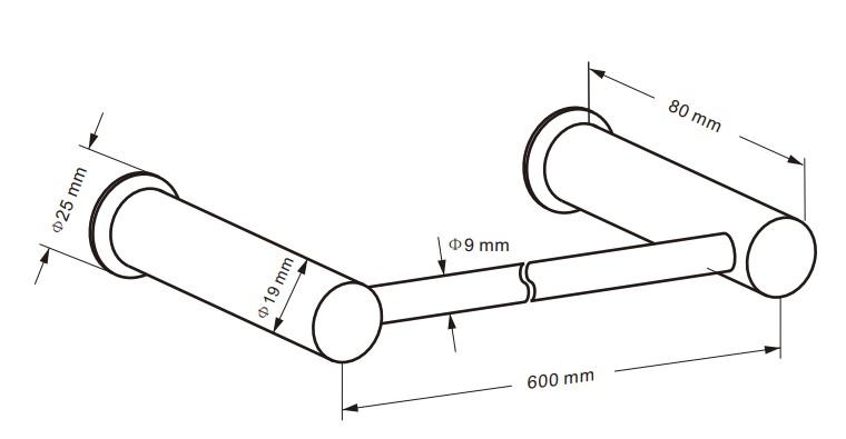 Cassøe håndklædestang 60 cm - Mat bronze