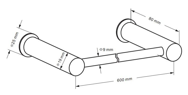 Cassøe håndklædestang 60 cm - Poleret rustfrit stål