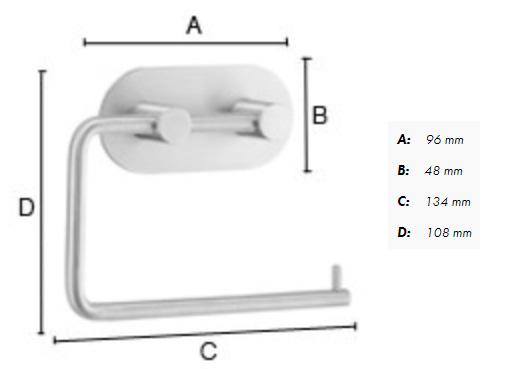 Beslagsboden selvklæbende toiletpapirholder B1097 - Rustfrit stål