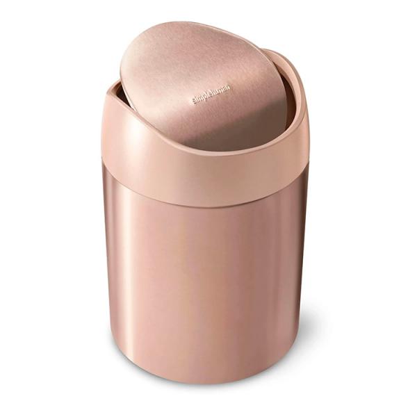 Simplehuman mini affaldsspand m/vippelåg - Rosegold