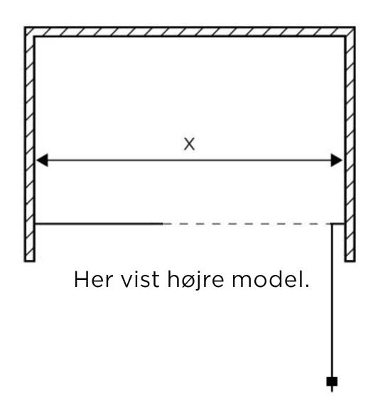 Strømberg Noma 45 svingdør m/sidepanel 1100mm - Højre - Mat sort