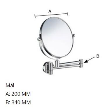 Smedbo Outline kosmetikspejl m/svingarm og 5 x forstørrelse - Mat sort